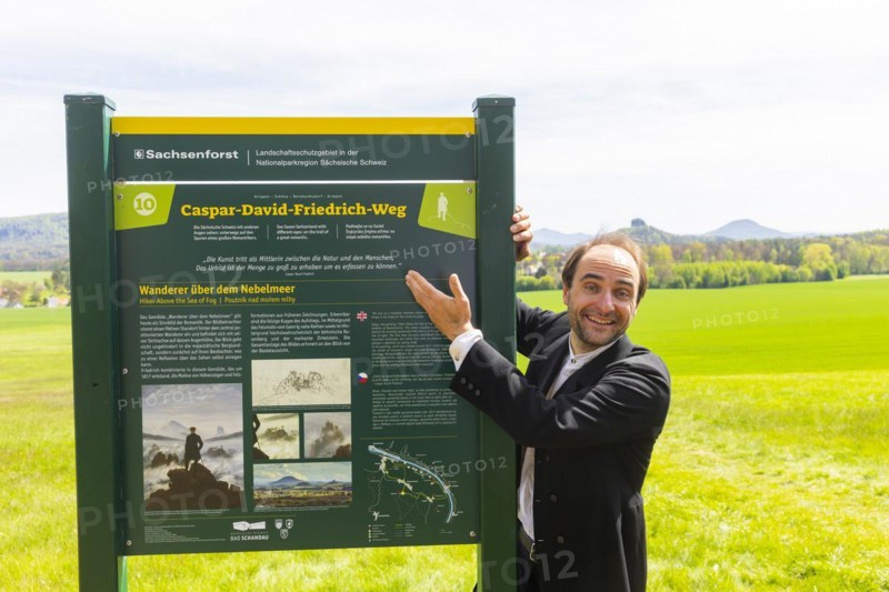 New Caspar David Friedrich Trail opened in Saxon Switzerland, Reinhardtsdorf-Schoena, Saxony, Germany, Europe
