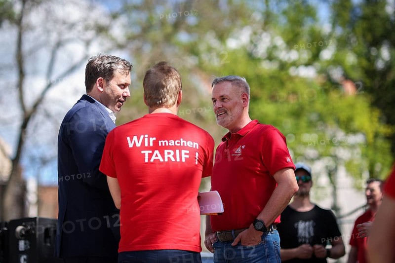 Lars Klingbeil, SPD party chairman, during his visit to the DGB rally in Goerlitz, 1 May 2024