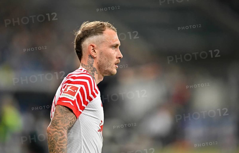 David Raum RasenBallsport Leipzig RBL (22), Tattoo, PreZero Arena, Sinsheim, Baden-Wuerttemberg, Germany, Europe