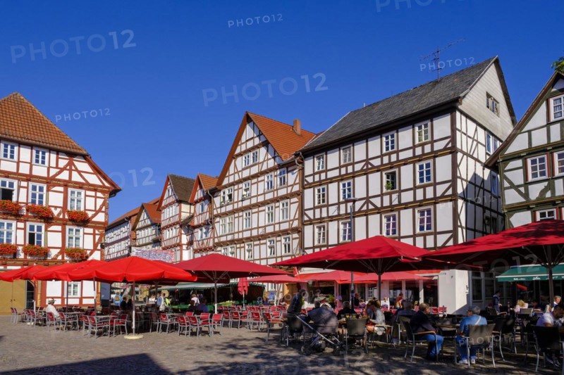 Old town hall, half-timbered houses, market square, Eschwege, Werratal, Werra-Meissner district, Hesse, Germany, Europe