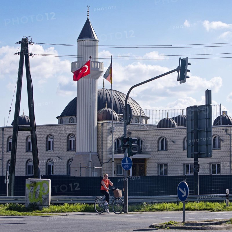 Mosque Diyanet Turkish-Islamic Community on Bundesstrasse 9, Dormagen, Lower Rhine, North Rhine-Westphalia, Germany, Europe