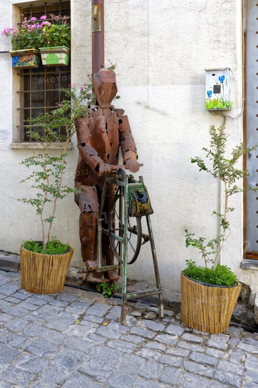 Design metallic sculptures in the street of the old city, Gaziantep, Turkey, Asia