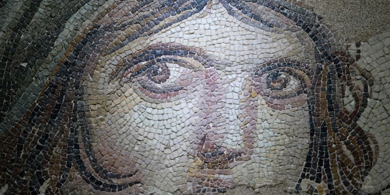 Gypsy girl mosaic, Zeugma mosaic Museum, Gaziantep, Turkey, Asia