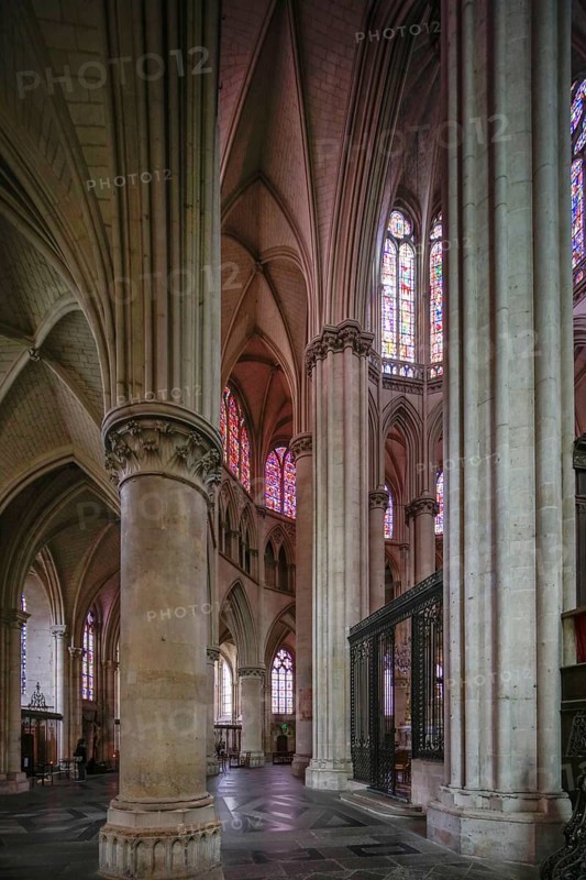 Choir ambulatory, Romanesque-Gothic Saint-Julien du Mans Cathedral, Le Mans, Sarthe department, Pays de la Loire region, France, Europe
