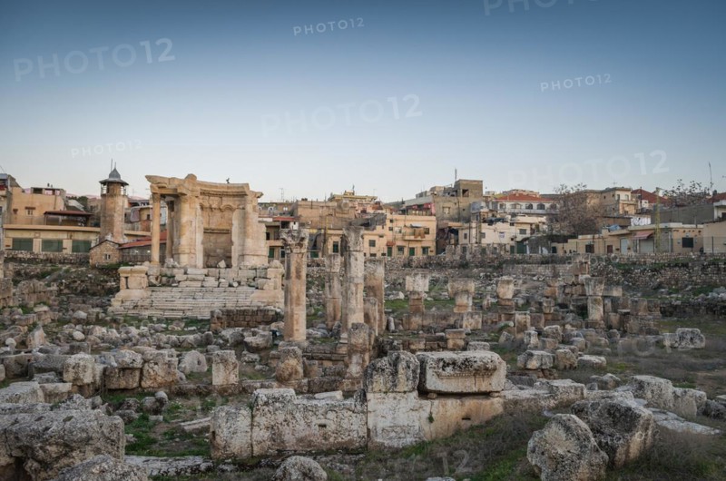 Temple of baco. Ruins of Baalbek. Ancient city of Phenicia located in the Beca valley in Lebanon. Acropolis with Roman remains