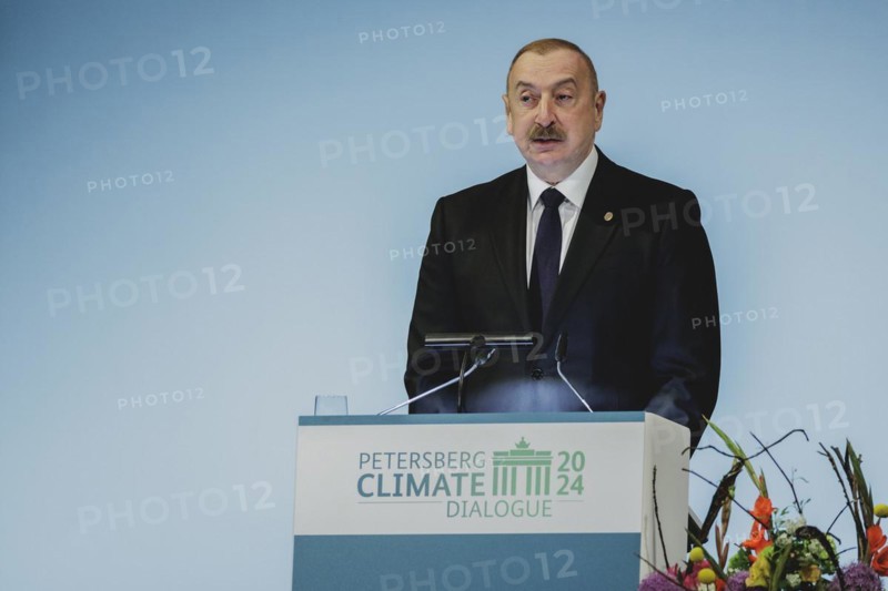 Ilham Aliyev, President of Azerbaijan, photographed during the Petersberg Climate Dialogue in Berlin, 26.04.2024. / Photographed on behalf of the Federal Foreign Office