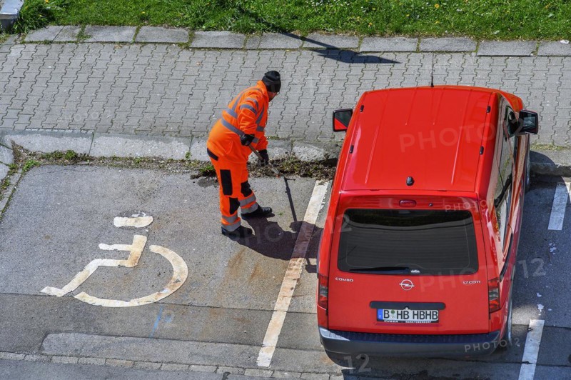 Street sweeper, Allgaeu, Swabia, Bavaria, Germany, Europe