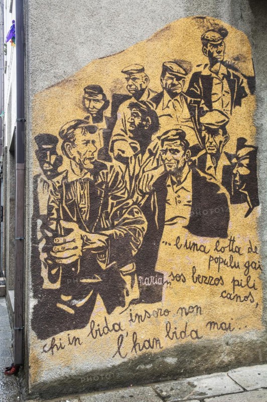 Murals in Orgosolo, Nuoro province, Sardinia, Italy, South Europe, Europe