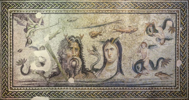 Oceanus and Tethys mosaic, Zeugma mosaic Museum, Gaziantep, Turkey, Asia