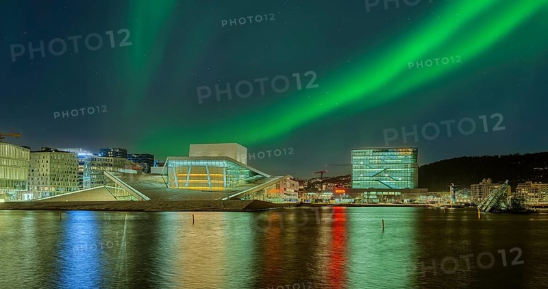Opera and Munch Museum Night Northern Lights Oslo Norway