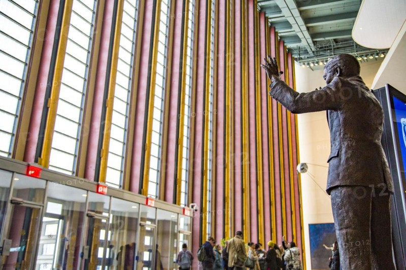 Statue of Nelson Mandela in the entrance hall of the UN headquarters in New York