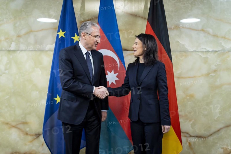 Mukhtar Babayev, Minister of Ecology and Natural Resources of the Republic of Azerbaijan, and Annalena Baerbock (Buendnis 90/Die Gruenen), Federal Foreign Minister, photographed during the 15th Petersberg Climate Dialogue at the Federal Foreign Office in Berlin, 25.04.2024. Photographed on behalf of the Federal Foreign Office