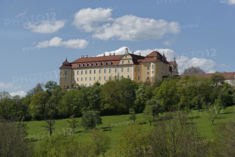 Ellwangen Castle, residence, elector, king, Middle Ages, Renaissance, Ellwangen an der Jagst, Jagsttal, Ostalbkreis, Swabian Ostalb, Baden-Wuerttemberg, Germany, Europe