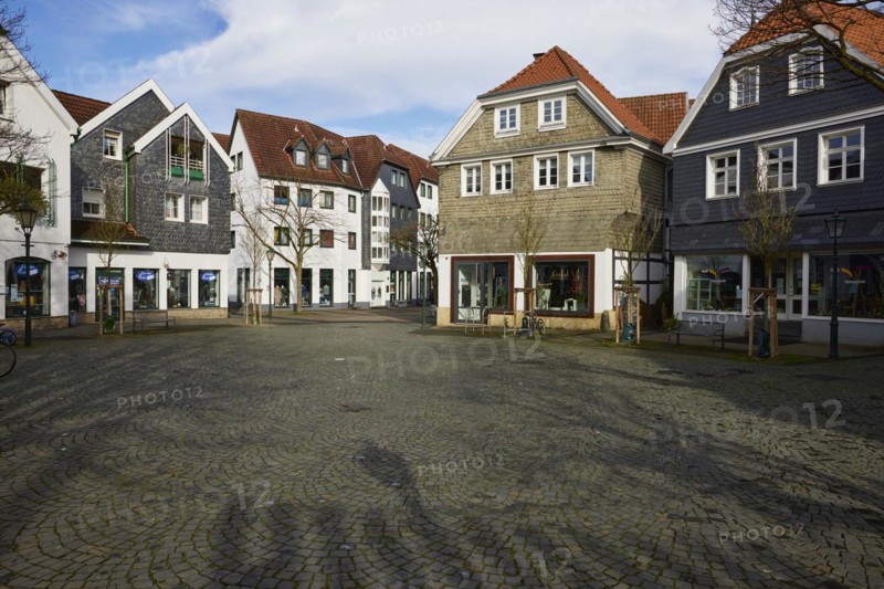 Steinhagen, square in the old town centre of Hattingen, Ennepe-Ruhr district, North Rhine-Westphalia, Germany, Europe