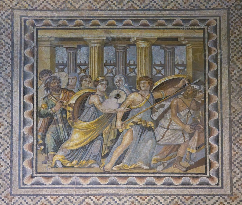 Achilles mosaic, Zeugma mosaic Museum, Gaziantep, Turkey, Asia