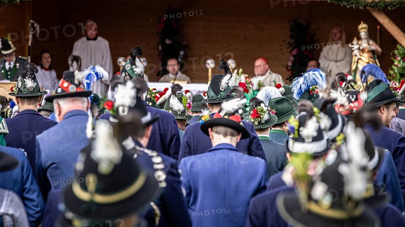 Patron saint's day, 2024, patron saint, festival, mountain marksmen, customs, tradition, church, celebration, traditional traditional costume, nostalgic, instruments, lederhosen, traditional costume, Lenggries, Bavaria, Germany, Europe