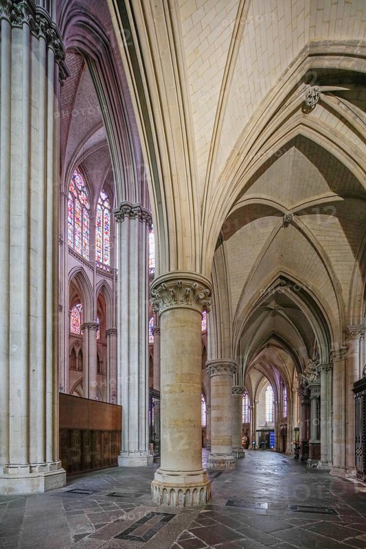 Choir ambulatory, Romanesque-Gothic Saint-Julien du Mans Cathedral, Le Mans, Sarthe department, Pays de la Loire region, France, Europe