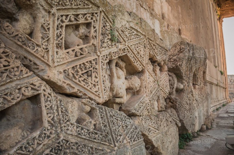 Ruins of Baalbek. Ancient city of Phenicia located in the Beca valley in Lebanon. Acropolis with Roman remains