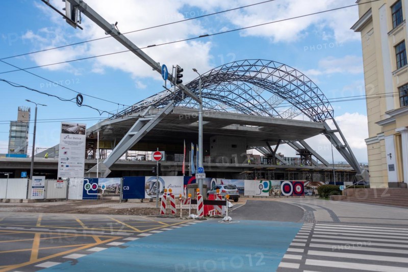 Major construction site Rail Baltica, high-speed line to run from Warsaw Poland via the Baltic countries Latvia, Lithuania and Estonia to Helsinki Finland, Riga, Latvia, Europe