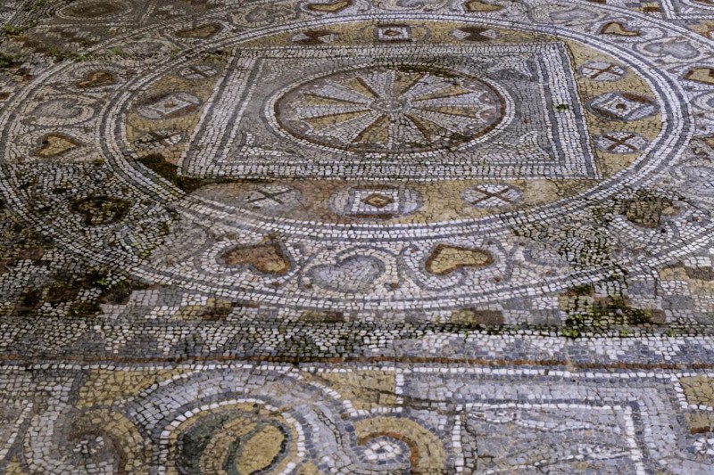 Floor mosaic, Archaeological Museum, former hospital of the Order of St John, 15th century, Old Town, Rhodes Town, Greece, Europe