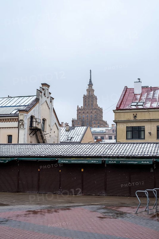 Academy of Sciences, also known as Stalin's Birthday Cake, built in the style of socialist classicism, Riga, Latvia, Europe