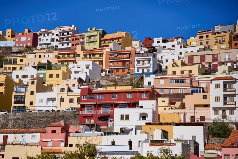 Alley neighbourhood on the hillside, old town of San Sebastian de la Gomera, La Gomera, Canary Islands, Spain, Europe