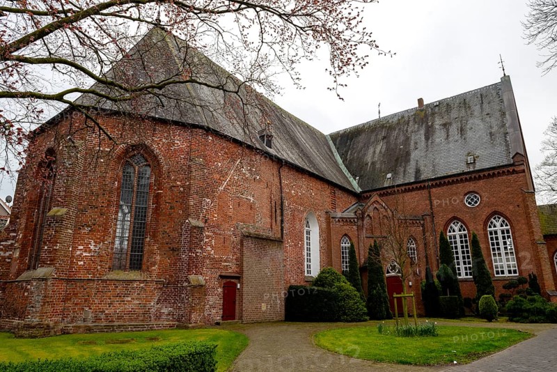Protestant Reformed St George's Church, north-east side, in the small town of Weener, district of Leer, Rheiderland, East Frisia, Lower Saxony, Germany, Europe