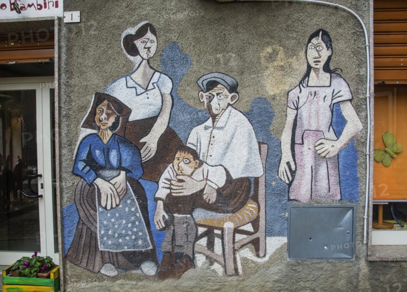 Murals in Orgosolo, Nuoro province, Sardinia, Italy, South Europe, Europe