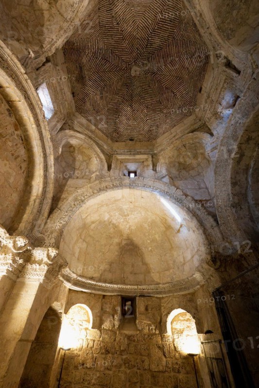 Syrian Orthodox Meyrien Ana Monastery and Church dedicated to the Virgin Mary, Arched and vaulted ceiling, Mardin, Turkey, Asia