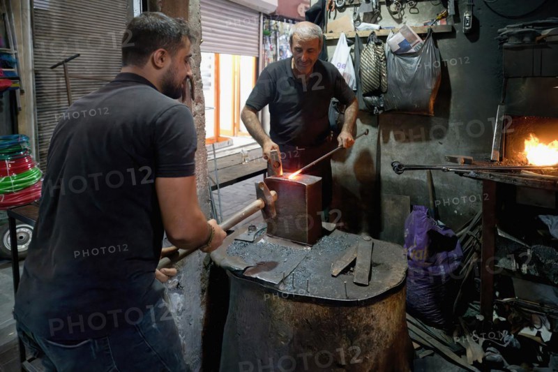 Working blacksmith, Sanliurfa bazaar, Turkey, Asia