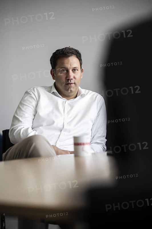 Berlin, 30.04.2024. SPD leader Lars Klingbeil on a terrace at the Willy Brandt House in Berlin