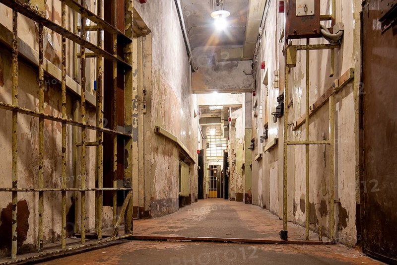 Corridor with prison cells, former headquarters and prison of the Soviet secret service KGB, Riga, Latvia, Europe