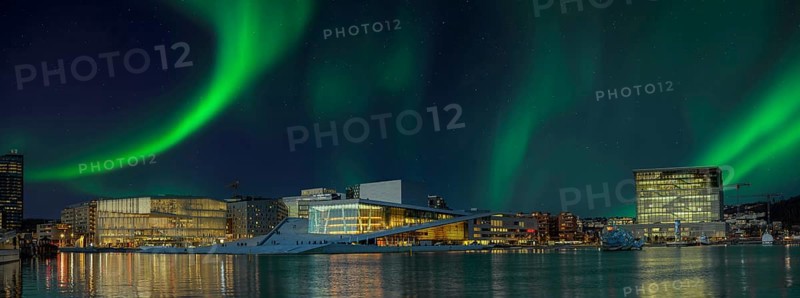 Opera Munch Museum Panorama Northern Lights Oslo Norway