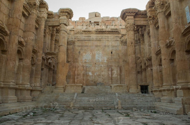 Temple of baco. Ruins of Baalbek. Ancient city of Phenicia located in the Beca valley in Lebanon. Acropolis with Roman remains