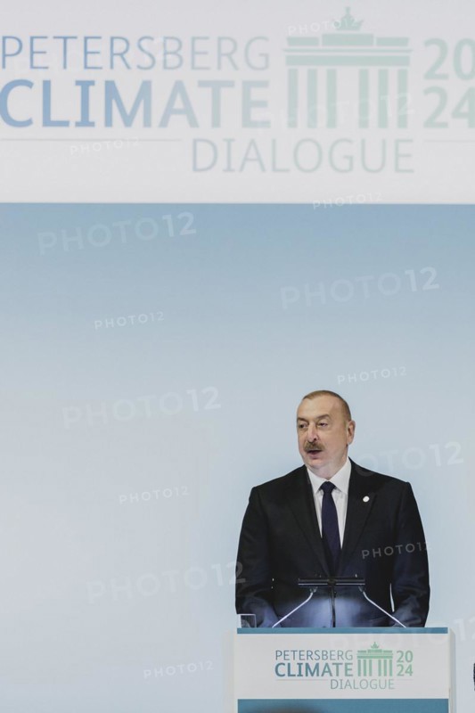 Ilham Aliyev, President of Azerbaijan, photographed during the Petersberg Climate Dialogue in Berlin, 26.04.2024. / Photographed on behalf of the Federal Foreign Office