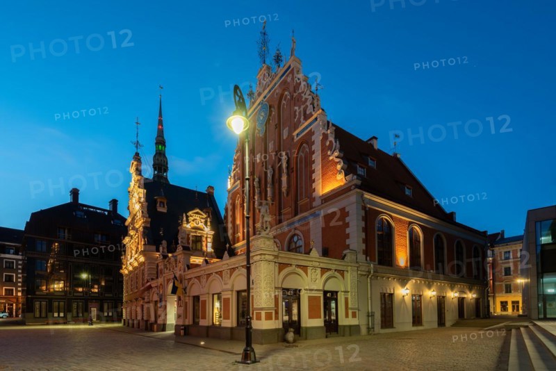 Blackheads' House on the Town Hall Square, Rathausplatz, important sight, Riga, Latvia, Europe