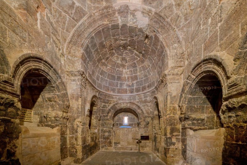Monastery of Saint Ananias known as Deyrulzafaran or Saffron Monastery, Vaulted stone ceiling, Mardin, Turkey, Asia