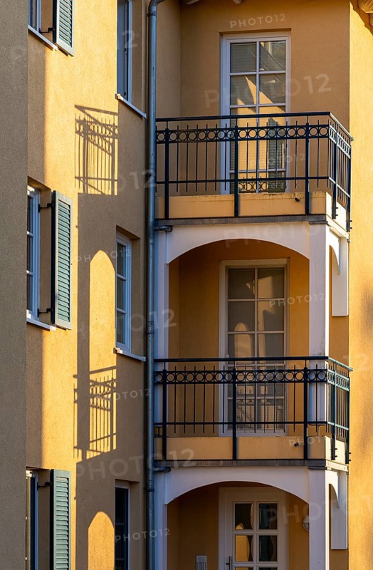 House facade of a holiday home complex in Ruegen, Mecklenburg-Western Pomerania, Germany, Europe