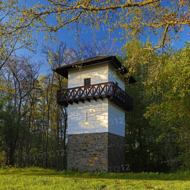 Reconstructed Roman watchtower on the Reckberg, Lower Germanic Limes, World Heritage Site, Neuss, North Rhine-Westphalia, Germany, Europe