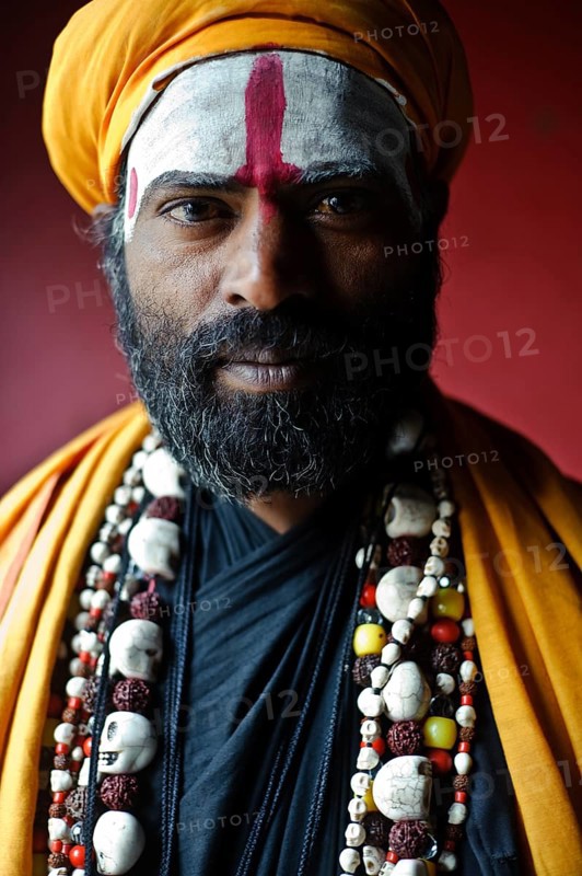 Hindu ascetic from the Aghori sect, Varanasi, India, The Aghori is a sect whose ascetics are very respected by low caste people because of their supposed healing powers. Such powers are due to their strong practices like alcoholic and cannibalistic rituals, Asia