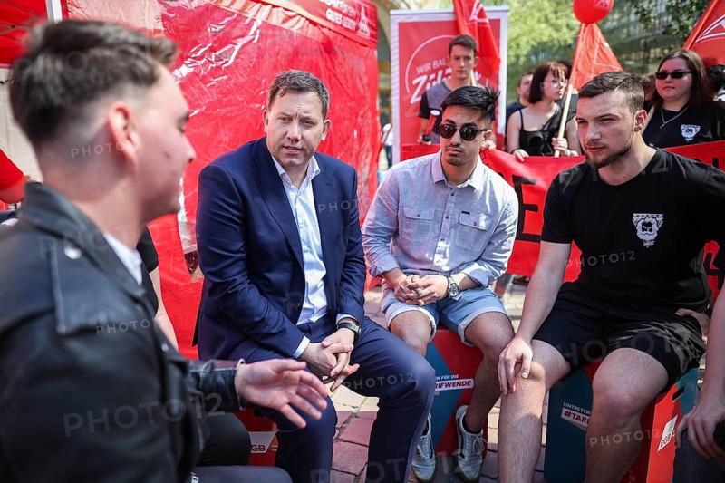 Lars Klingbeil, SPD party chairman, during his visit to the DGB rally in Chemnitz, 1 May 2024
