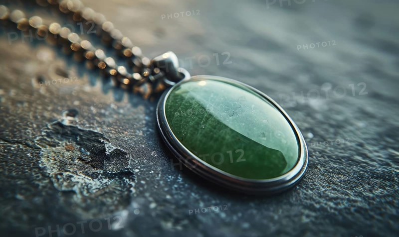 A necklace featuring a lustrous jade gemstone pendant AI generated