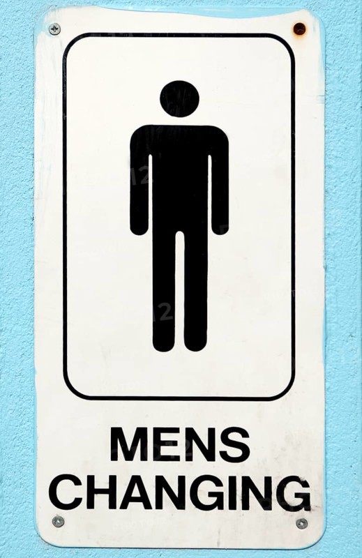Sign on a men's changing room, Tooting Bec, London, England, Great Britain