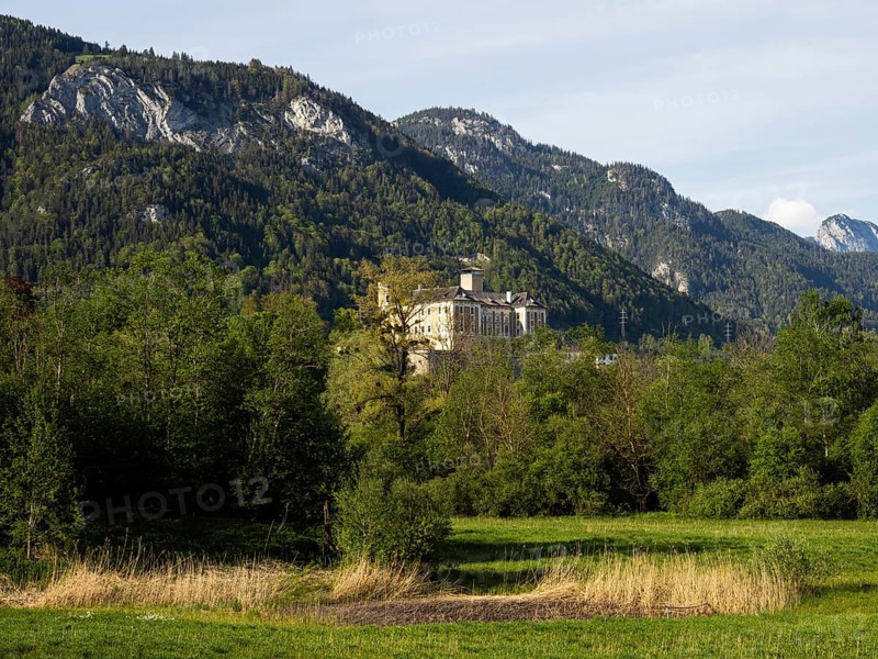 Evening light, Trautenfels Castle, near Irdning, Ennstal, Styria