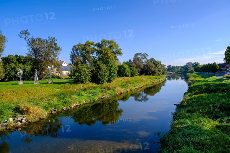 Danube in Riedlingen, Swabian Alb, Upper Danube, Upper Swabia, Swabia, Baden-Wuerttemberg, Germany, Europe
