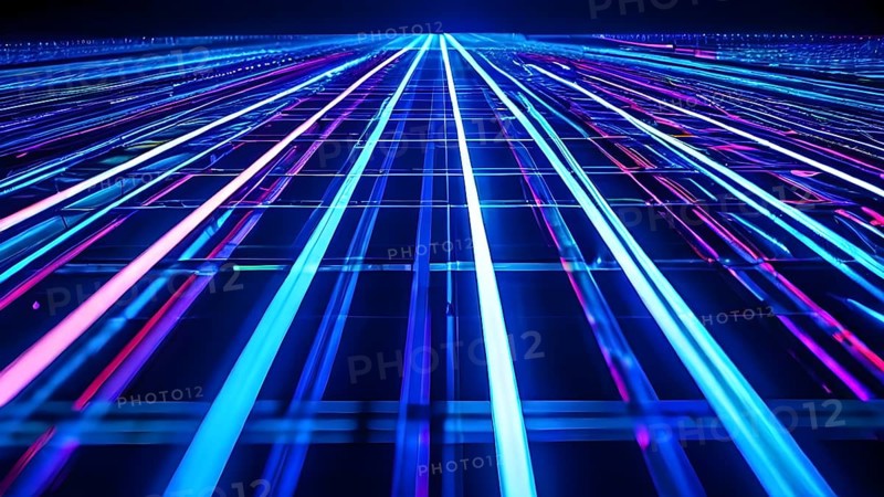 AI generated laser lines intertwining intersecting overlapping each other