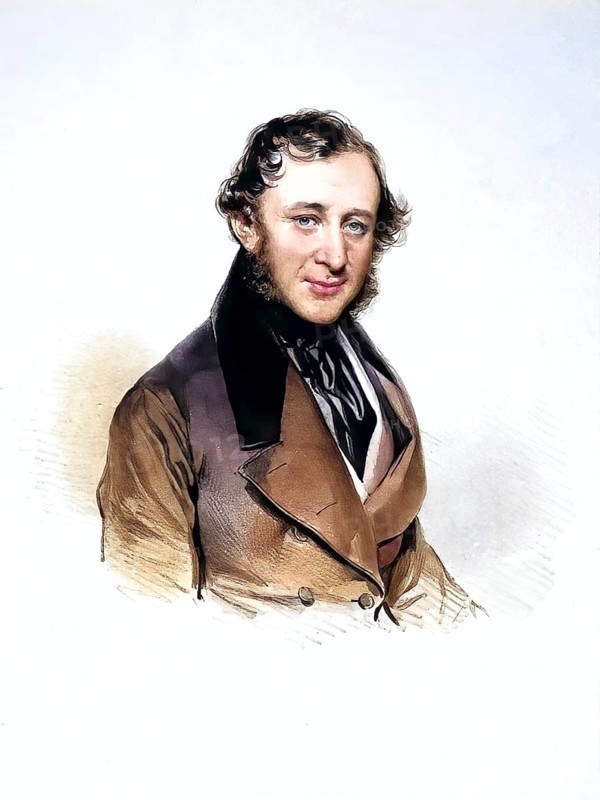 Johann Heinrich von Geymueller der Juengere (born 12 April 1781 in Basel, died 19 January 1848 in Basel), also Johann Heinrich von Geymueller-falconer, was a Swiss banker, Historical, digitally restored reproduction from a 19th century original, Record date not stated