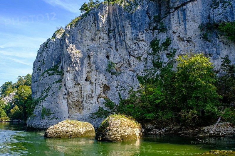 Danube Gorge, Weltenburger Enge, Gorge, Upper Jura, Weltenburg, Kelheim on the Danube, Lower Bavaria. Bavaria, Germany, Europe