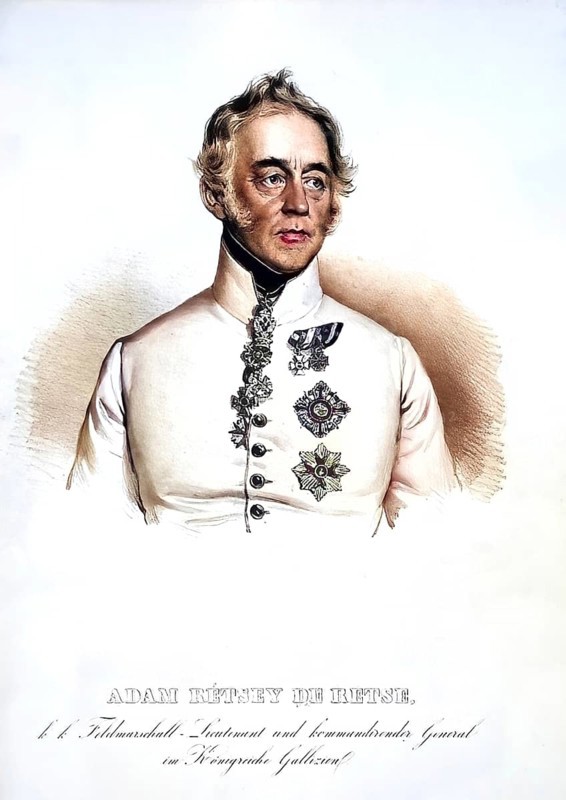Adam Baron Recsey von Recse (also Retsey von Retse, born 1775 in Sard, Unterweissenburg County, died 26 October 1852 in Vienna) was a Hungarian soldier and Imperial-Royal military commander. Feldzeugmeister. In October 1848, after being illegally appointed by King Ferdinand V, he was Prime Minister of Hungary for a few days, Historical, digitally restored reproduction from a 19th century original, Record date not stated