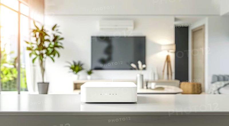 Advanced fast broadband wireless router. Concept of new technology and fast network connectivity, AI generated